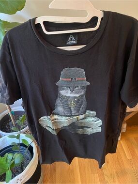 Upper Playground Black Cat Graphic Tee